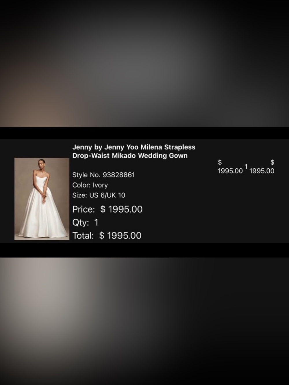 Size 6, Jenny Yoo Milena Strapless Drop-Waist Mikado Wedding Gown